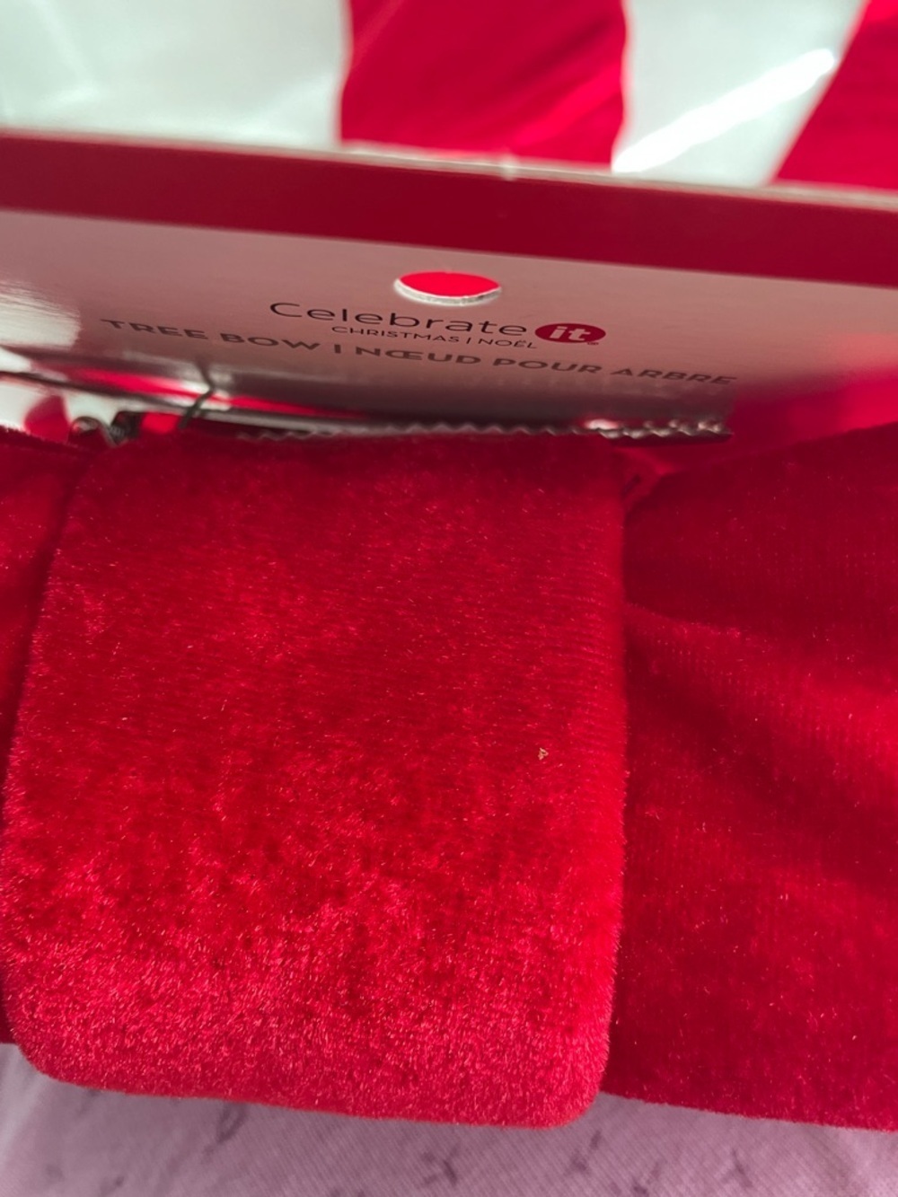 NWT Celebrate It Large Red Velvet Tree Bow - Picture 5 of 9